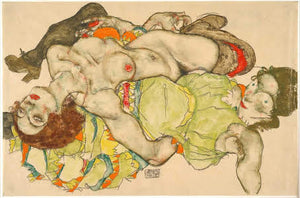 Two Girls Lying Entwined - Egon Schiele